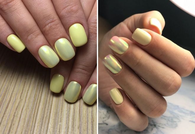 light yellow manicure