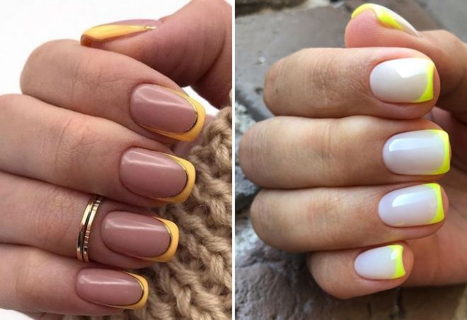 yellow nail design