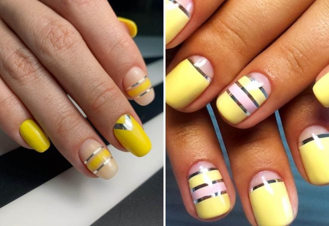 beautiful yellow manicure