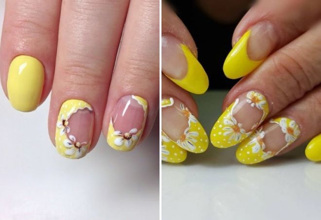 yellow manicure design