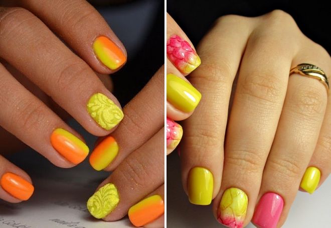 manicure yellow gradient