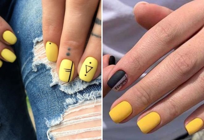 matte yellow nails