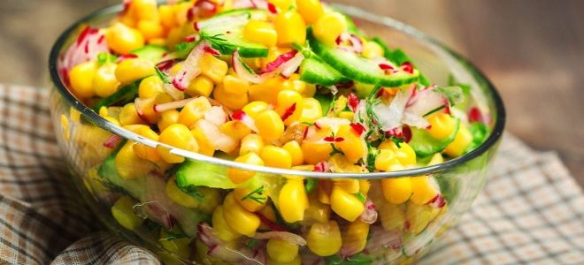 быстрый салат с кукурузой