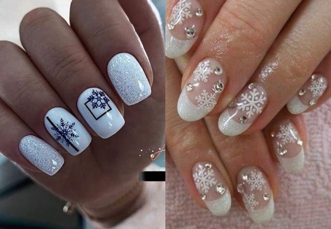 winter New Year's manicure
