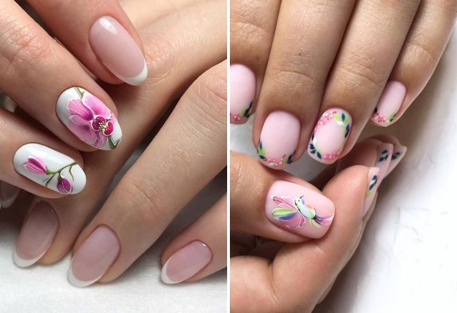 spring manicure jacket with a pattern