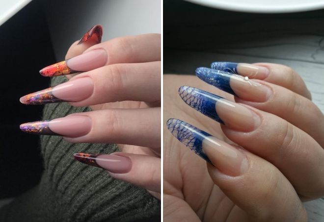 spring jacket on nails with a pattern