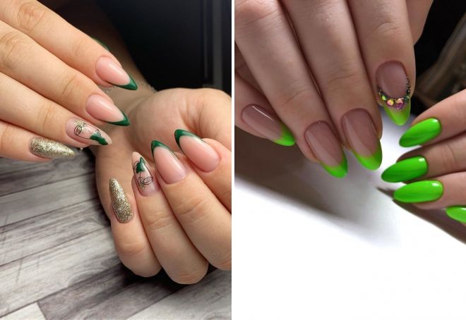 green spring manicure french