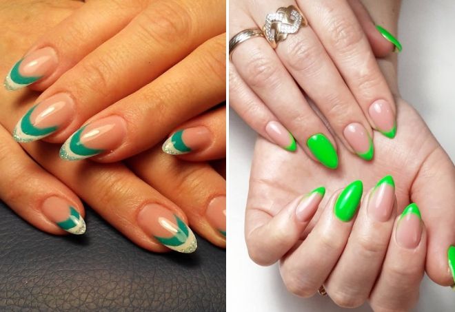 green manicure french for spring