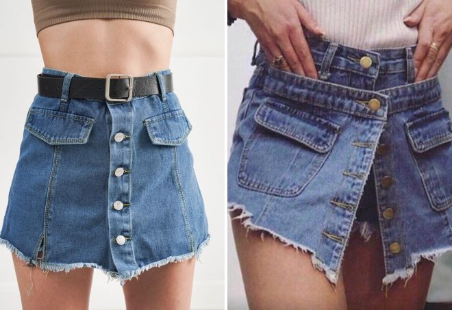 женские джинсовые юбка шорты