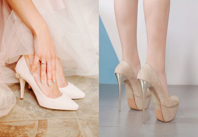 женские бежевые туфли на свадьбу