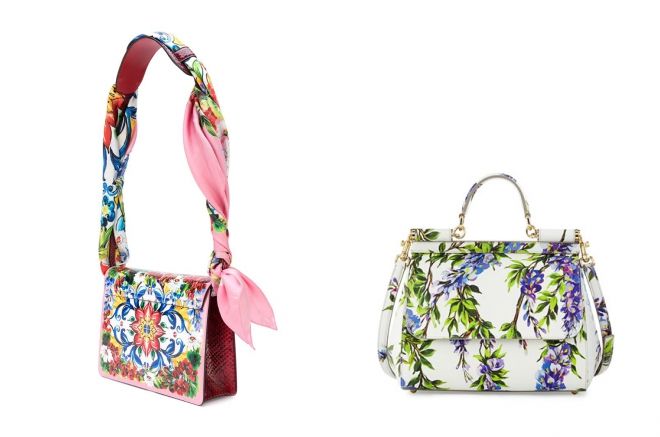 разноцветные сумки с цветами на лето dolche gabbana