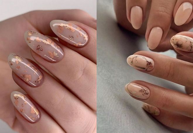 autumn manicure for oval nails