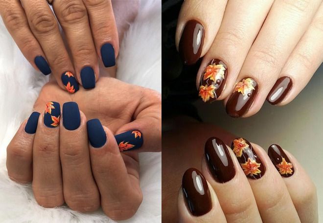 autumn leaves on nails