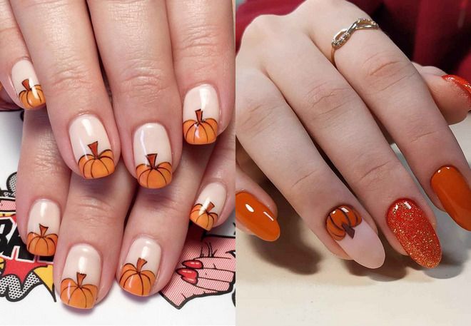 manicure in autumn colors