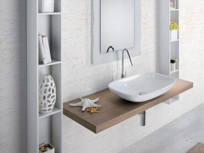 Дизайн ванной комнаты с накладной раковиной
