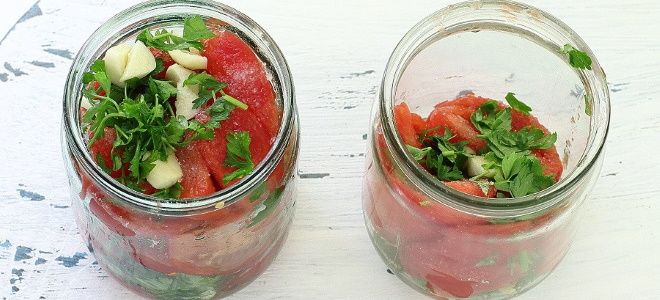 салат помидоры с чесноком на зиму