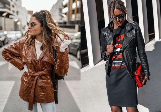 модные женские кожаные куртки на осень 2022
