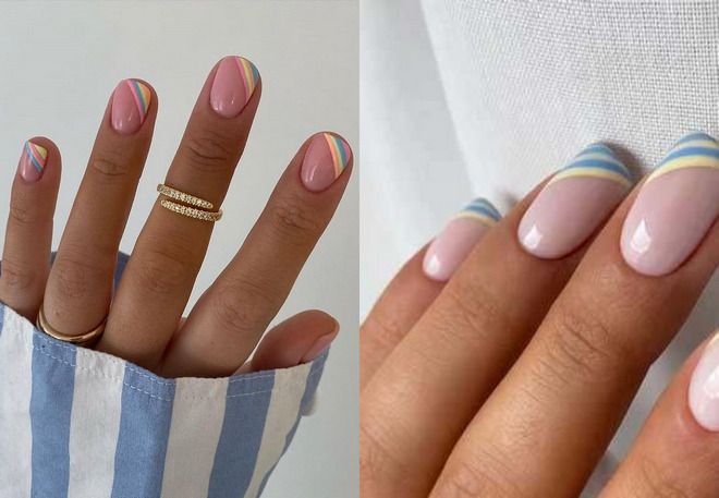 summer manicure with french