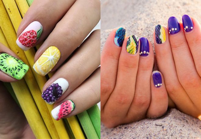 summer manicure 2022 with design