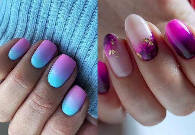 summer manicure with gradient 2022