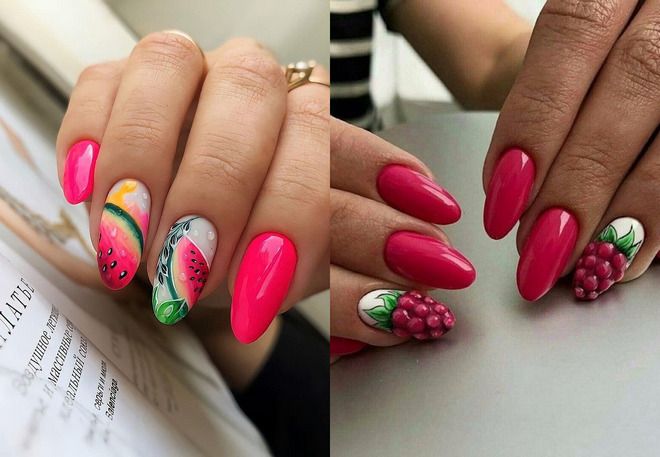 summer manicure 2022 with fruits