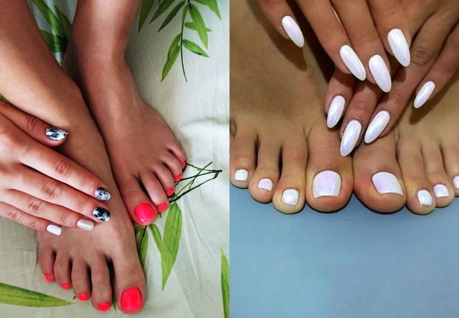 summer manicure and pedicure
