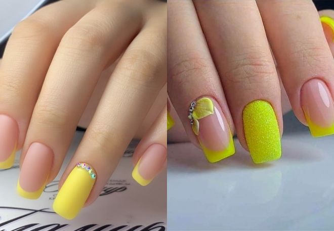 summer french on square nails