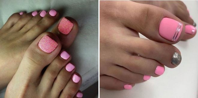 pink pedicure for summer 2022