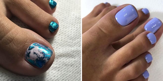 blue pedicure for summer