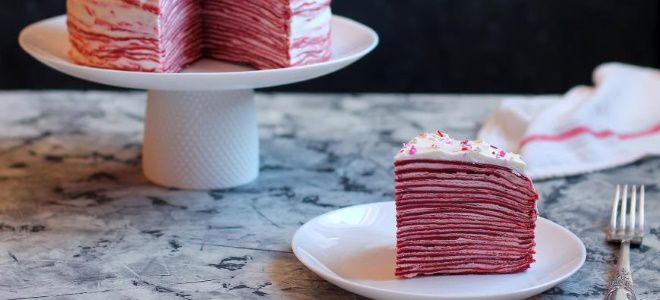 блинный торт красный бархат