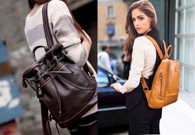 модные женские кожаные сумки рюкзаки