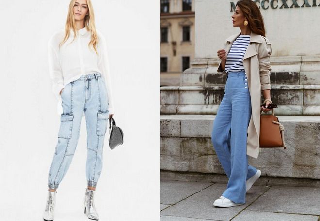 модные женские джинсы с высокой талией