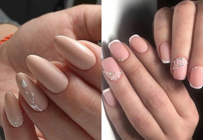 Nude wedding manicure for the bride