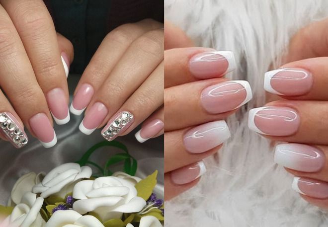 wedding manicure French for the bride