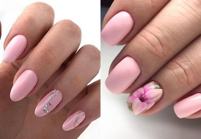 pink bridal manicure