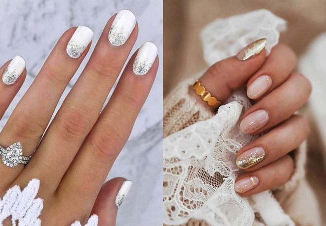 bridal manicure on short nails