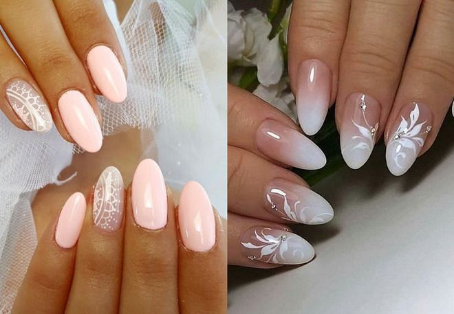 wedding manicure oval for the bride