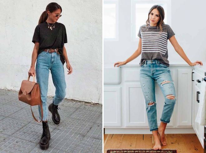 как модно заправить футболку в джинсы