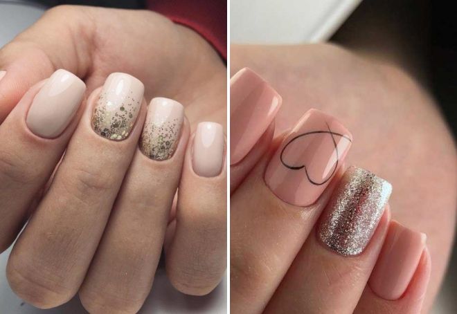 winter manicure on square nails