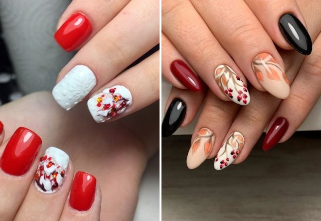 winter manicure with a pattern