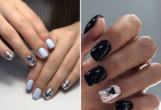 beautiful winter manicure for short nails