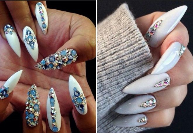 winter manicure for long nails