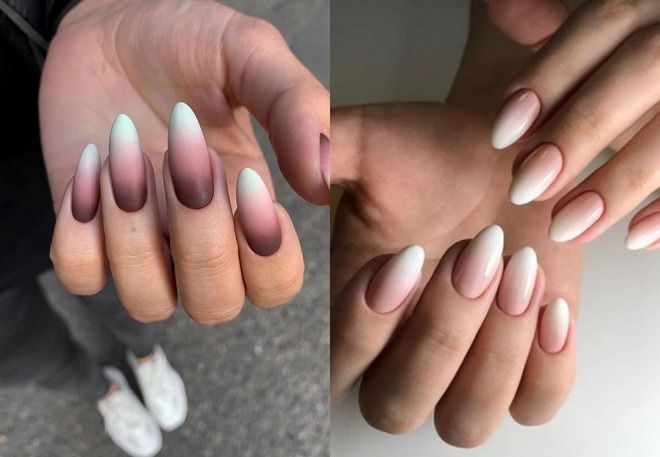 ombre manicure for short oval nails