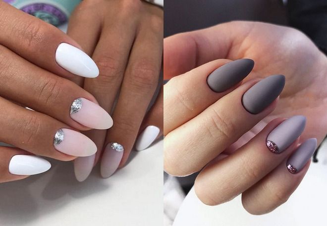 matte manicure for oval nails