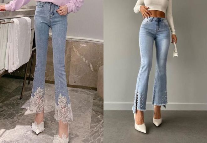 джинсы женские со стразами