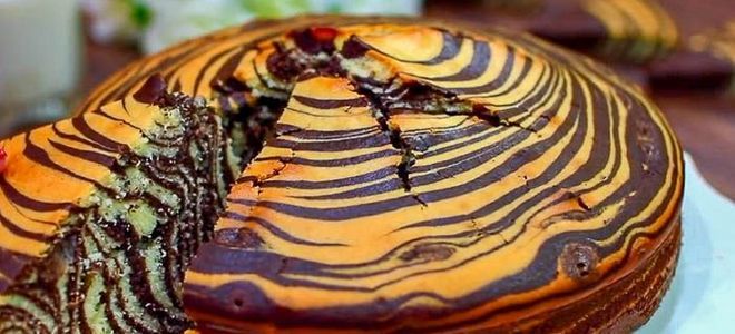 пирог зебра на сметане в духовке