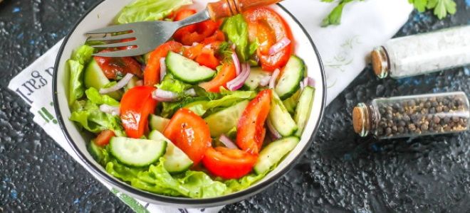 легкий овощной салат на скорую руку