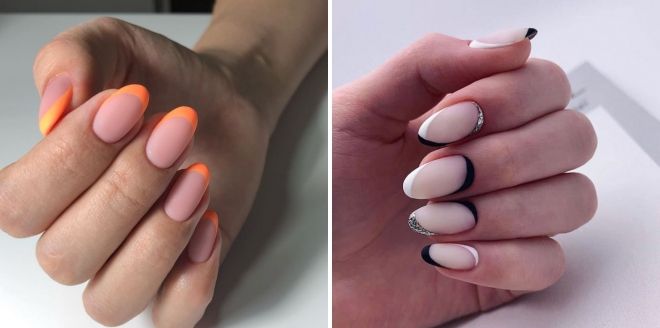 summer french on oval nails