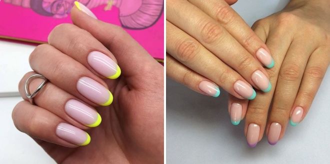 oval nails with a summer jacket