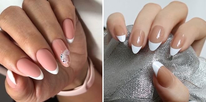almond-shaped nails french summer 2020